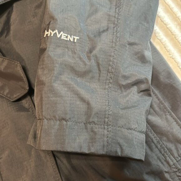 THE NORTH FACE WOMENS BLACK DIONE HYVENT RAIN JACKET TRENCH COAT BLACK SZ S/P - Picture 8 of 9